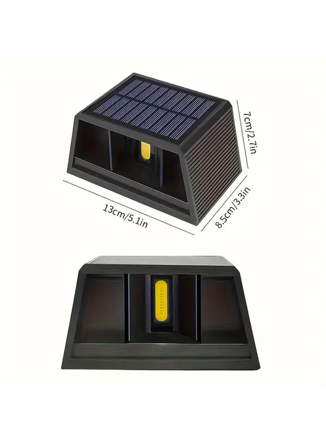 2 Pcs Solar Powered Dual Directional Wall Lights Smart Sensor White Light - Image 4