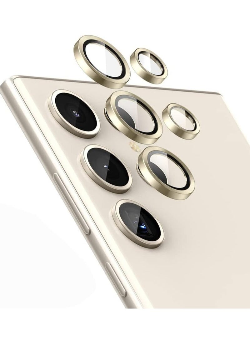 Raxoom Camera Lens Protectors for Samsung Galaxy S24 Ultra 5G, Tempered Glass Full Coverage, Ultra HD Saver Shield Film, 9H Hardness, Anti-Scratch - Gold - Image 1