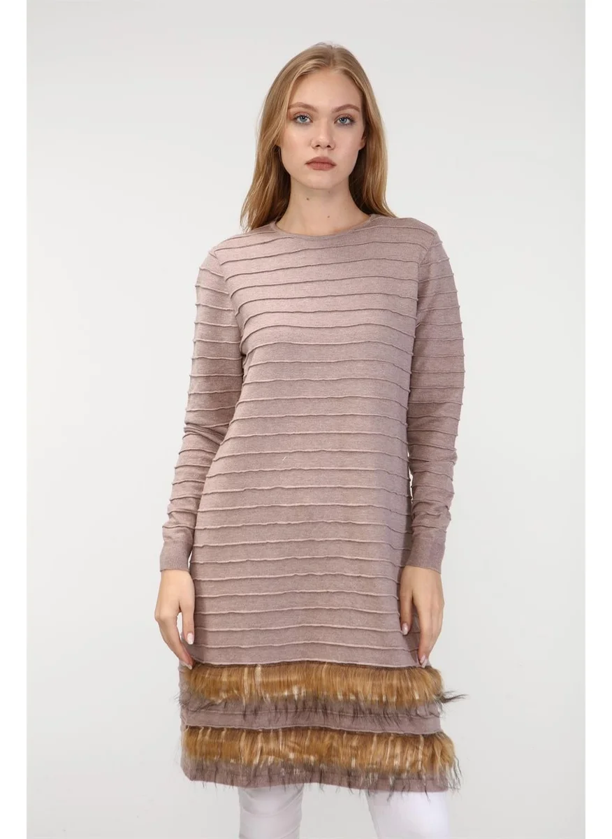 Garmi Women's Fur Detail Tunic Beige