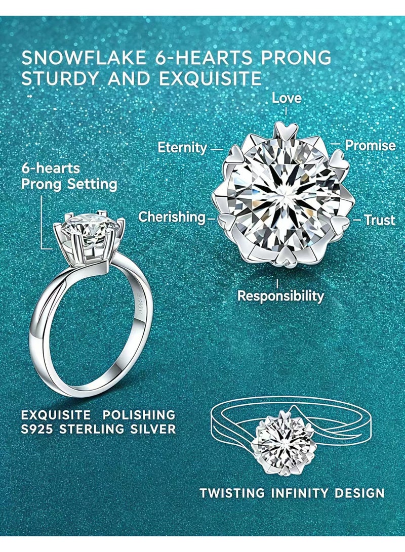 حقل خاتم زواج من مويسانيت 2 قيراط، مصنوع من الفضة الاسترليني S925 ومطلي بالبلاتين، مع تغليف بصندوق هدايا مزود بإضاءة. - Image 5