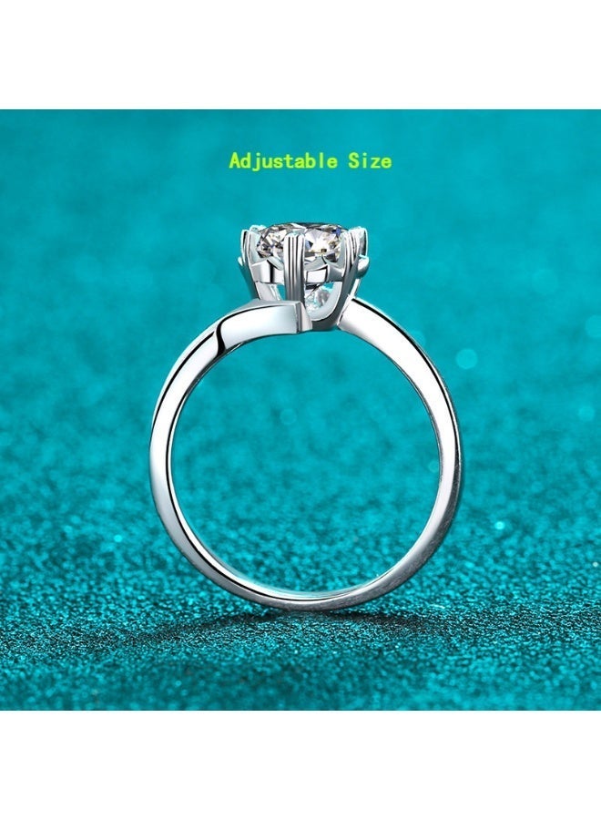 Field 2 Carat Moissanite Ring wedding Ring , S925 Sterling Silver Platinum Plated with Lighting gift box packaging - Image 4