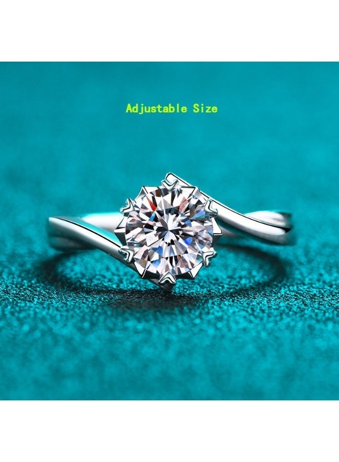 Field 2 Carat Moissanite Ring wedding Ring , S925 Sterling Silver Platinum Plated with Lighting gift box packaging - Image 2