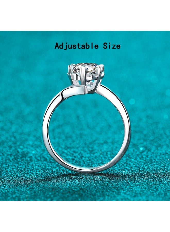 Field 2 Carat Moissanite Ring wedding Ring , S925 Sterling Silver Platinum Plated with Lighting gift box packaging - Image 4