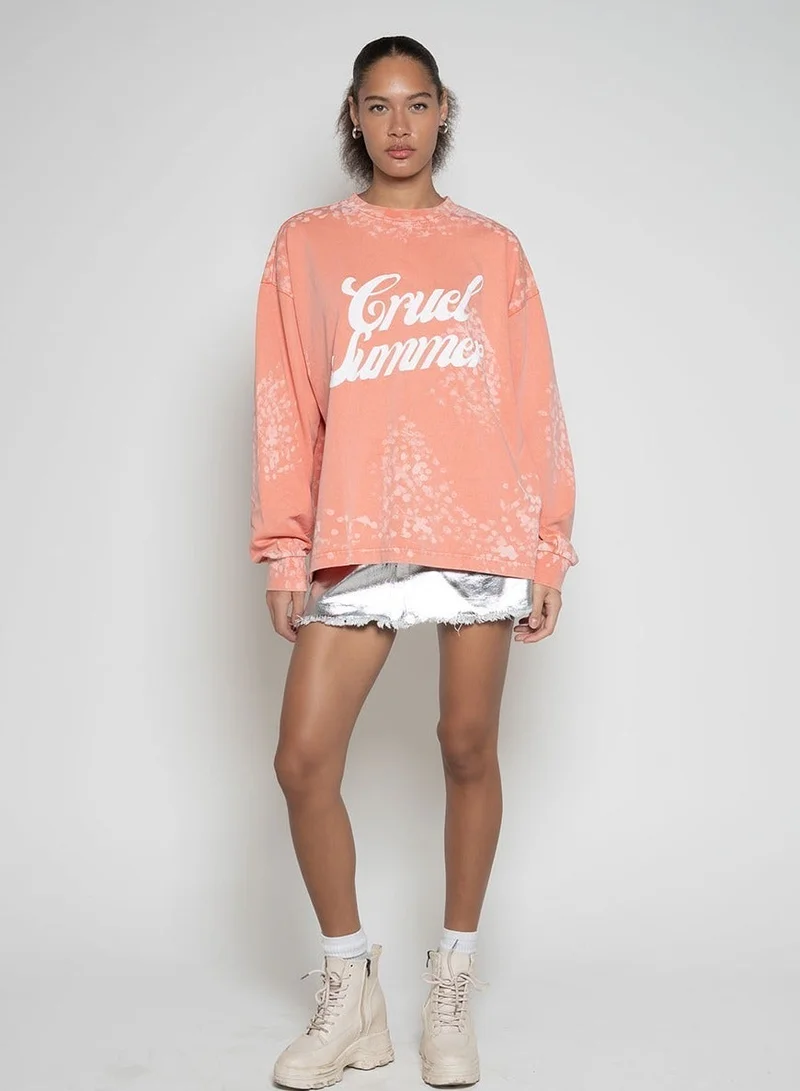 Flashmobnation Pink FM Cruel Summer Long‑Sleeve Graphic T‑Shirt