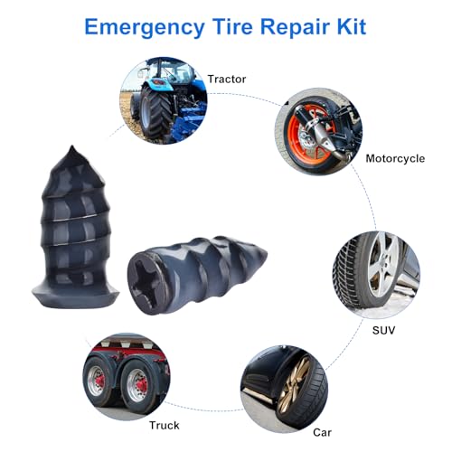 Wykodra Screw in Tire Plugs Kit, Tire Repair Rubber Nail Kit with Screwdriver, Tire Repair Screws Suitable for Quickly Repairing Punctures in Car, Motorcycle, ATV, Truck and SUV Tires - Image 5
