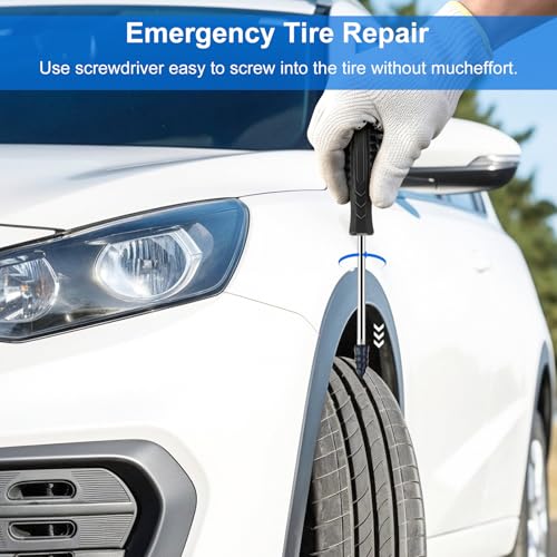 Wykodra Screw in Tire Plugs Kit, Tire Repair Rubber Nail Kit with Screwdriver, Tire Repair Screws Suitable for Quickly Repairing Punctures in Car, Motorcycle, ATV, Truck and SUV Tires - Image 4