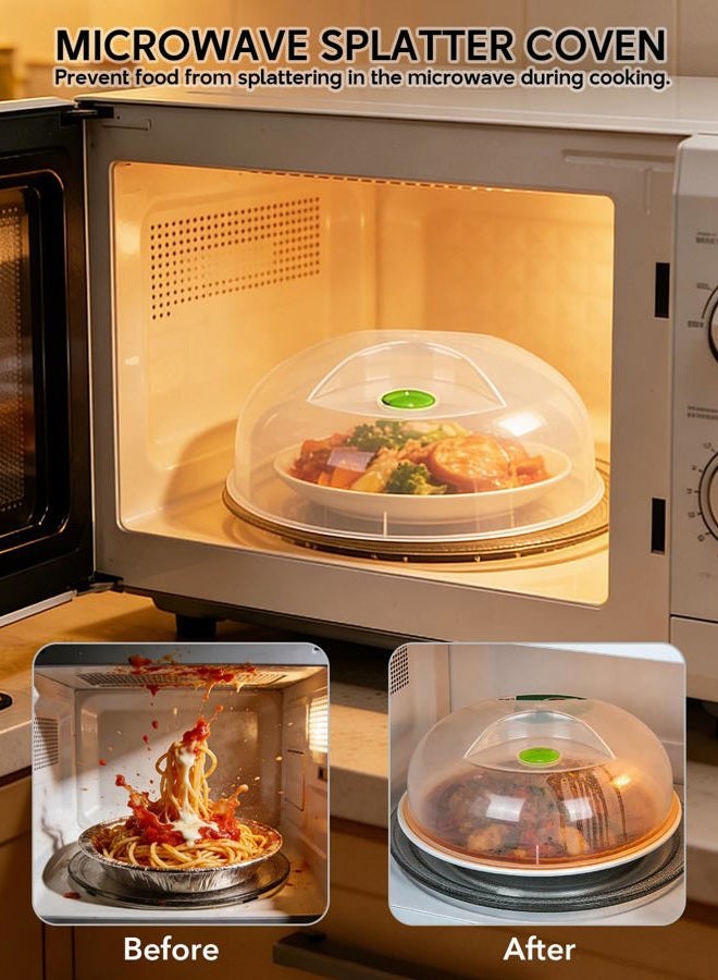HENYU Microwave Splatter Cover, Microwave Cover for Food, Large Microwave Plate Cover Guard Lid with Steam Vents Keeps Microwave Oven Clean, 11.5 Inch BPA Free & Dishwasher Safe - Image 2
