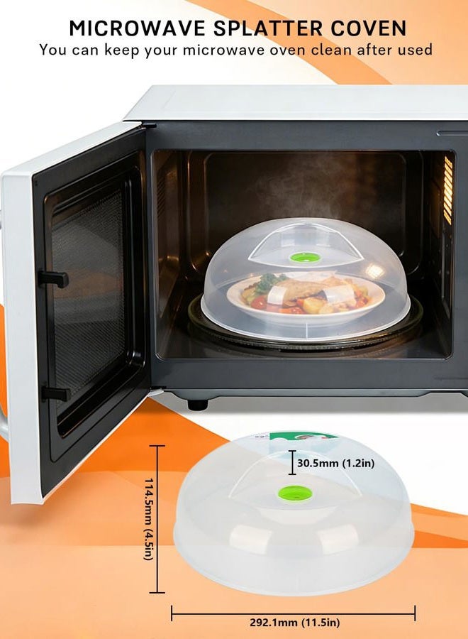 HENYU Microwave Splatter Cover, Microwave Cover for Food, Large Microwave Plate Cover Guard Lid with Steam Vents Keeps Microwave Oven Clean, 11.5 Inch BPA Free & Dishwasher Safe - Image 3