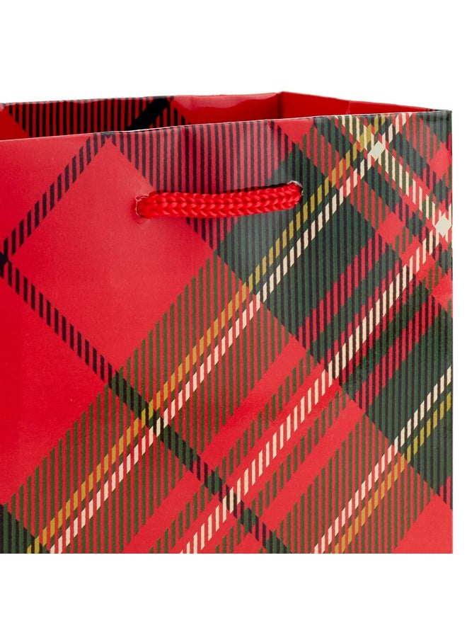 Hallmark Image Arts 5" Small Christmas Gift Bag Bundle (10 Bags Santa Plaid Stripes Penguin) For Kids Coworkers Gift Cards Party Favors  - Image 4