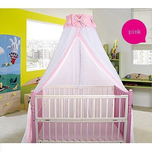 CdyBox Breathable Crib Netting Bed Curtains Canopy for Kids Mosquito Net Bedroom Decor (Pink, Mosquito net) - Image 2