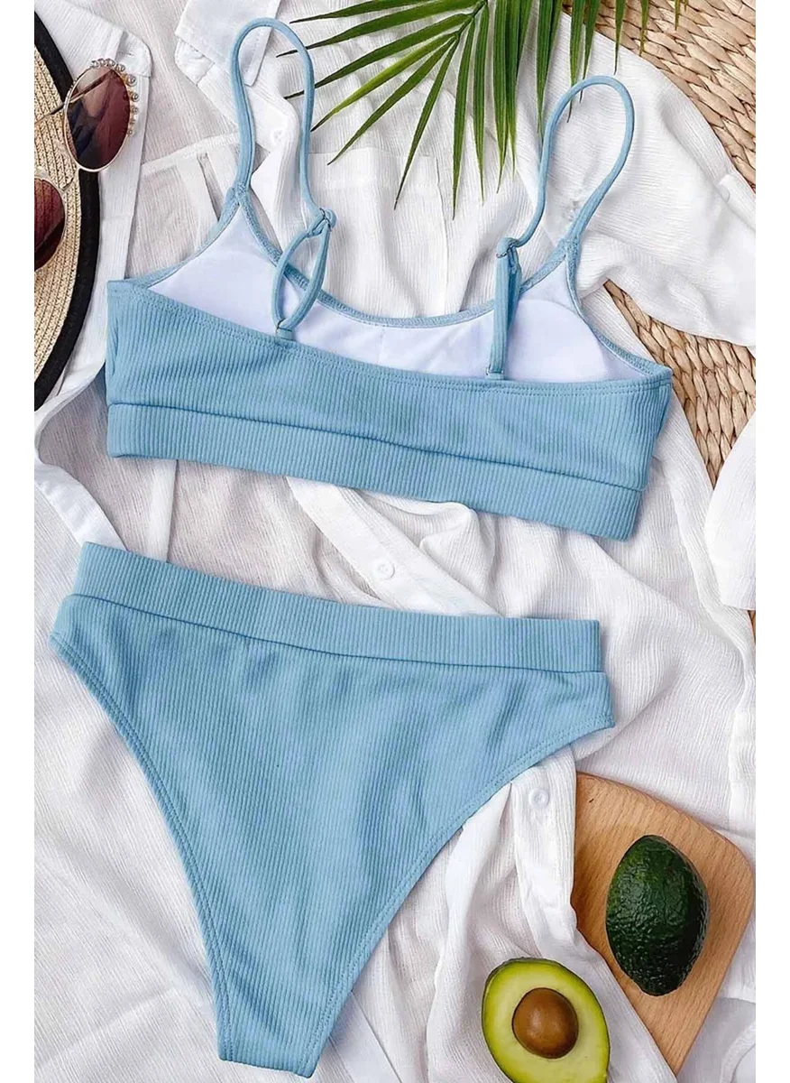 انجلسين High Waist Twill Tankini Bikini Set