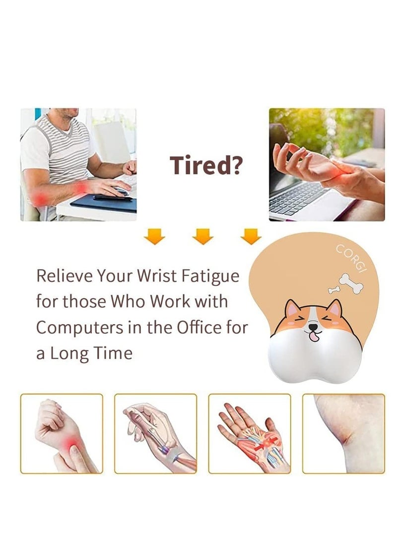 DUNISO - Ergonomic Mouse Pad With Wrist Support, Panda Animal Mouse Pad, Non Slip PU Base 3D Gel Mouse Pad Wrist Support For Office Computer Laptop, Cute Panda Mousepad(Panda) - Image 1