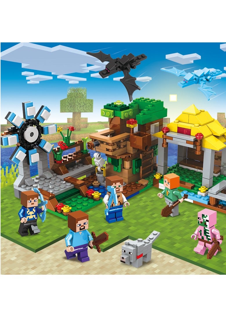 Game Blocks, 618 PCS The Deluxe Village Building Block Set with Children's Educational Game Accessories, Miniature World Building Toys Cube Construction, Puzzle Building Block Family Par  - Image 3