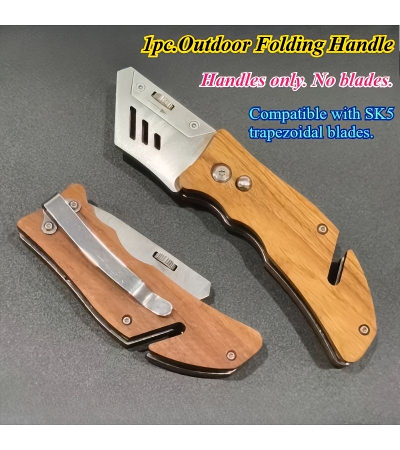 Heavy Duty Folding Knife Handle Only No Blade Premium Solid Wood 1pc - Image 5