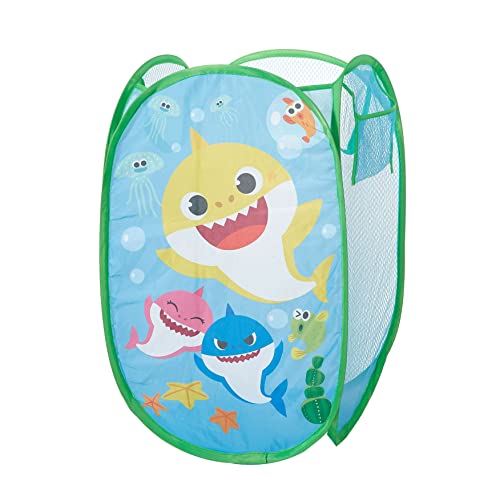 Idea Nuova Baby Shark PopUp HamperKids Laundry Storage Bin with Durable Carry Handles 21 x 135 x 135 Collapsible Organizer - Image 1