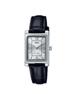 CASIO Quartz Silver Dial Leather Strap Women's Watch LTP-1234LL-7A 