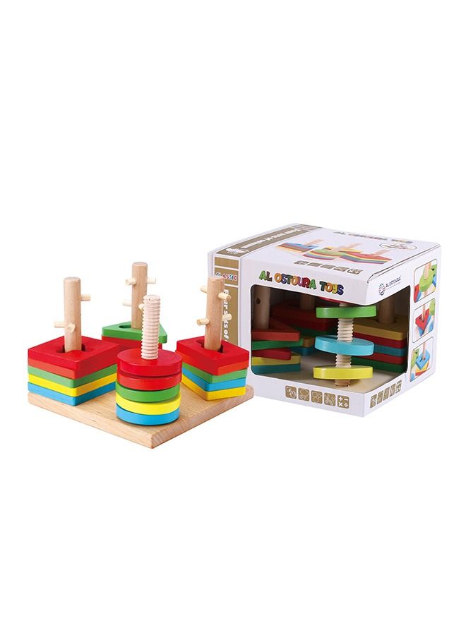 al ostoura toys Four Sets Of Wooden Educational Toys Column - Image 1