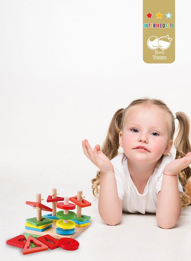 al ostoura toys Four Sets Of Wooden Educational Toys Column - Image 5