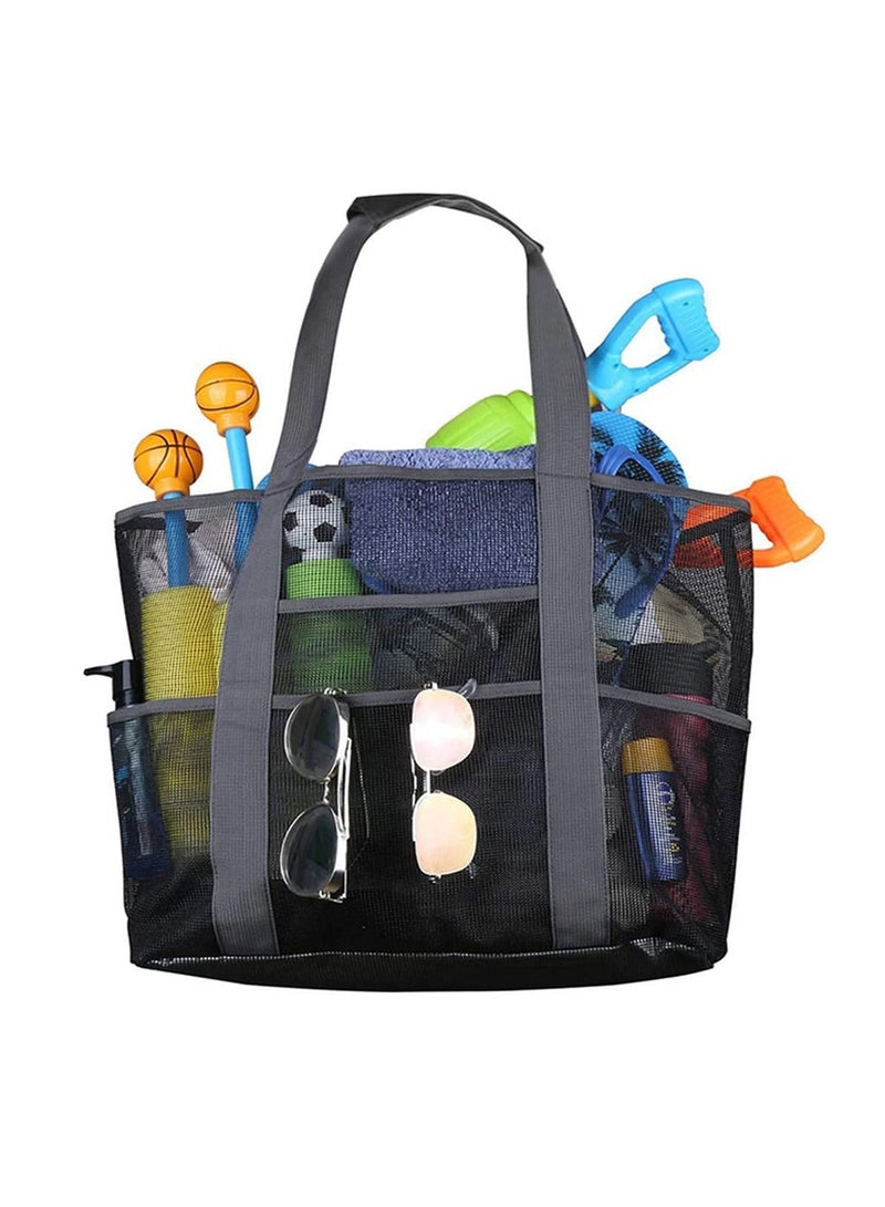 8 Pockets Summer Large Beach Bag For Towels Mesh Durable Beach Bag For Toys Waterproof Underwear Pocket Beach Tote Bag 70*18*45cm - Image 1