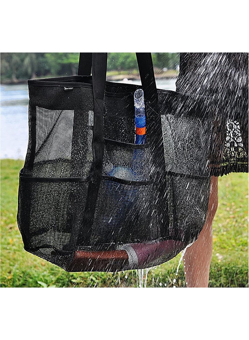 8 Pockets Summer Large Beach Bag For Towels Mesh Durable Beach Bag For Toys Waterproof Underwear Pocket Beach Tote Bag 70*18*45cm - Image 3