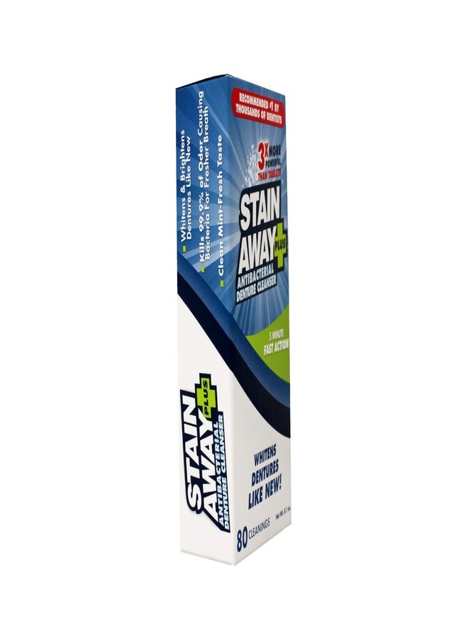 Stain-Away Stain Away Plus Antibacterial Denture Cleanser, 3X More Powerful Than Tablets, Whitens Dentures Like New, 5 Minute Fast Action, Clean Mint Taste, 80 Cleanings, 8.1 oz (Pack of 2 - Image 5