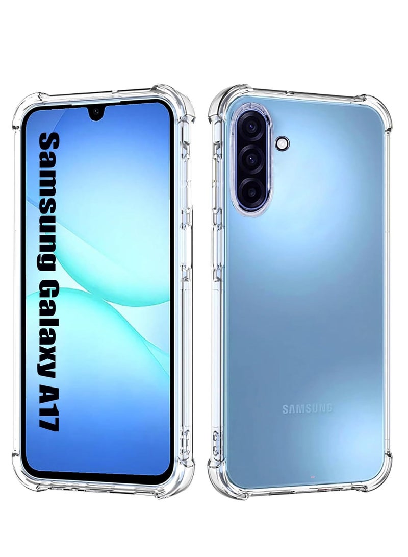 بورتوني جراب شفاف لهاتف Samsung Galaxy A17 4G/5G بزوايا معززة، جراب نحيف مناسب لهاتف Galaxy A17، جراب مقاوم للصدمات ومقاوم للاصفرار لهاتف Samsung Galaxy A17 4G/5G - Image 1