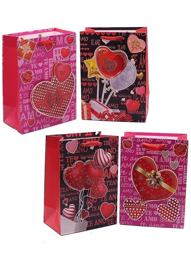 MVM Enterprise LOVE GIFT BAG Designer Gift Paper Bags for Return Gifts Carry Bags for Presents Weddings Valentine's,Birthday and Corporate Events Luxury Packaging and All Celebration Parties (Pack of 4) - Image 2