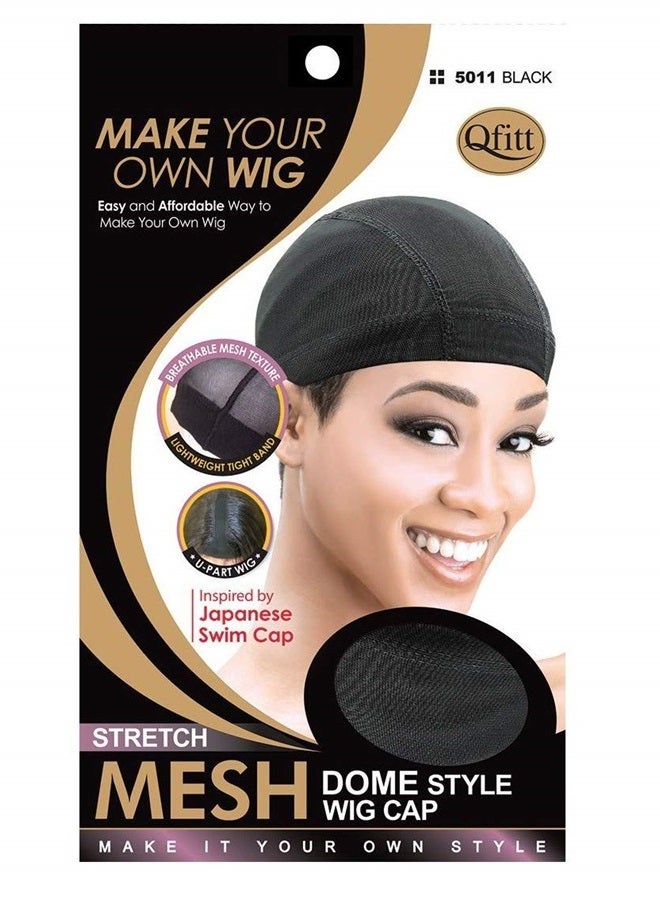 Mesh Dome Style Wig Cap by Qfitt 5011 Black