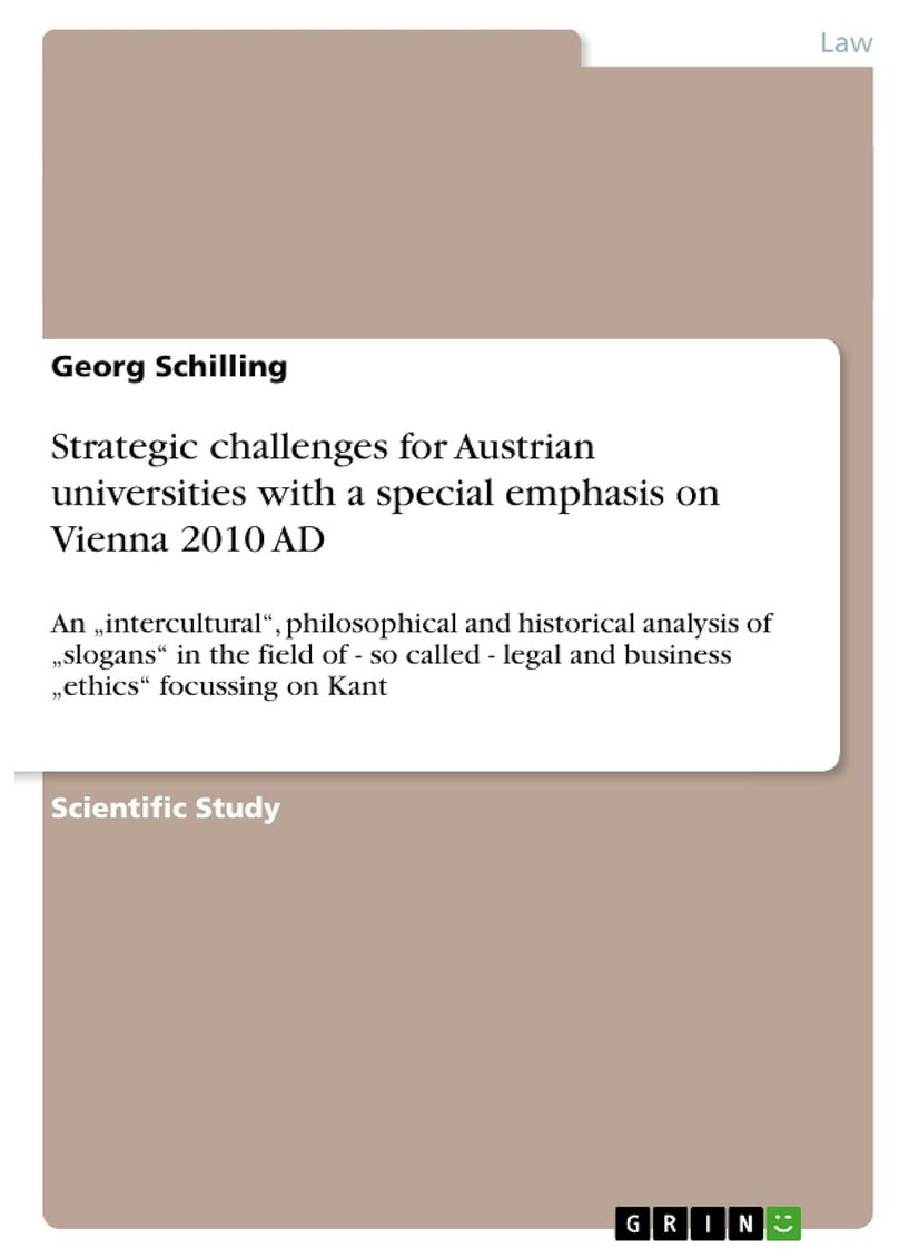 Strategic challenges for Austrian universities with a special emphasis on Vienna 2010 AD 