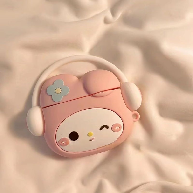 EMOH ROCED Compatible with AirPods Pro 2 Case with Cleaner Kit and Keyhook, Protective, Supports Wireless Charging Case Cover for AirPod Pro 1st/2nd Generation (2022/2019) (Kitty Pink) - Image 4