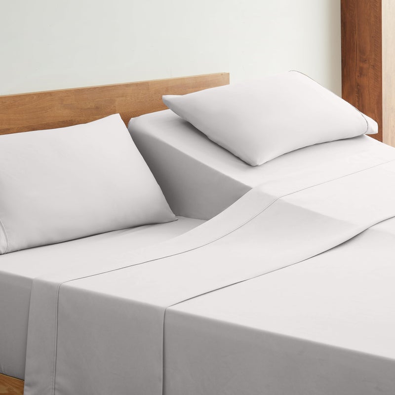 UGG Hedi Split King Sheet Set 5-Piece Luxury Cooling Sheets Deep Pockets Premium Bedding with 2 Shams Hypoallergenic Machine Washable Soft Lightweight Set for Adjustable Bed, Split King, Stone Grey - Image 2