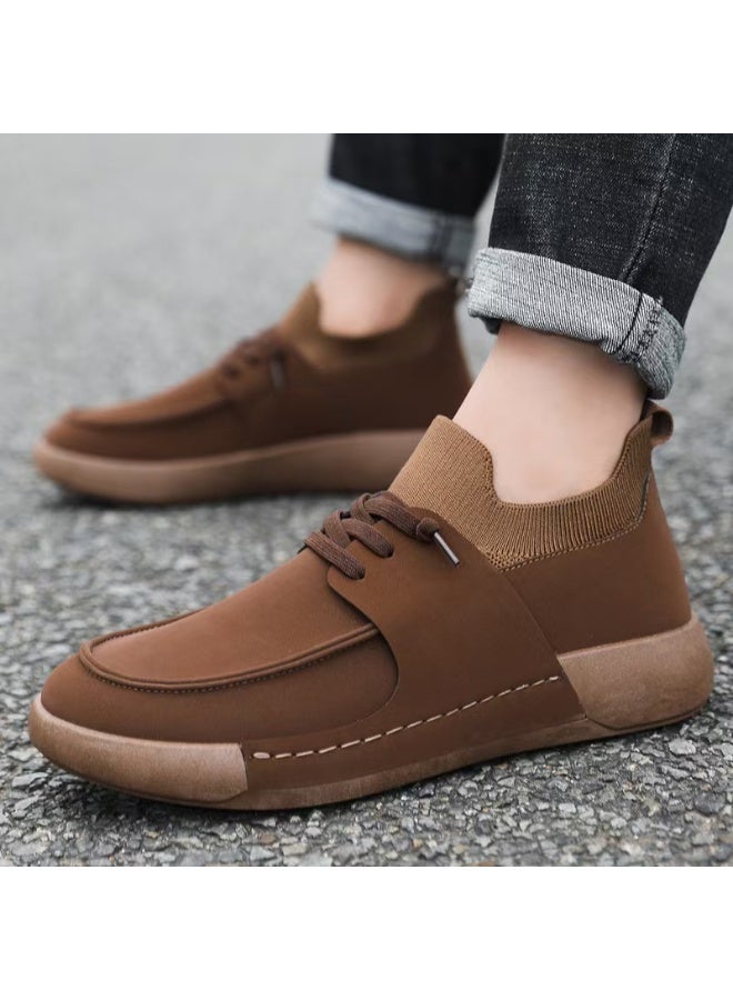 NIBEMINENT Men Sneakers Fashion Suede Casual Shoe Non Slip Personality Man Sports Shoes Hard-wearing Lace Up Four Seasons Sneaker  - Image 2