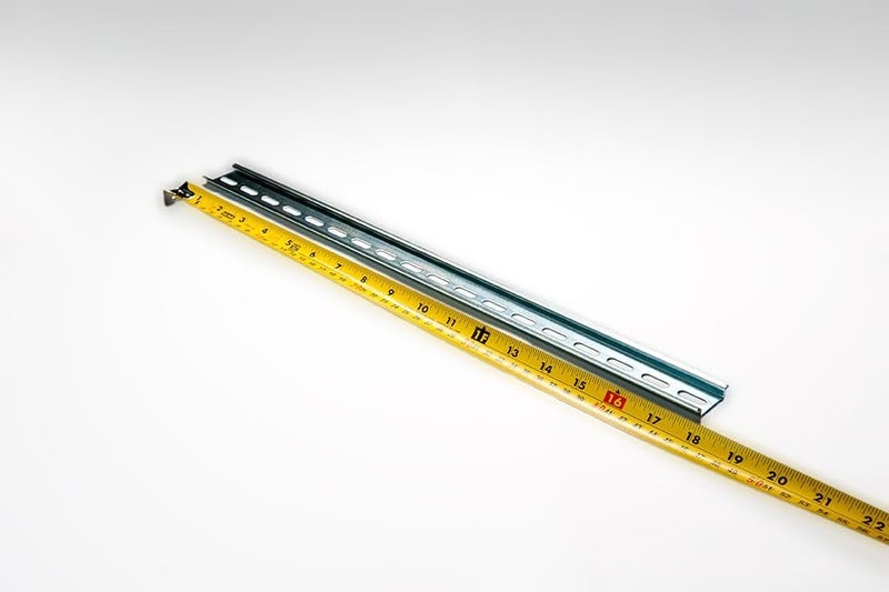 Machine-Pro Products DIN Rail - 450 mm (18 INCH (17.7")) Silver Steel Slotted Chrome Plated Wall Mount - Image 1