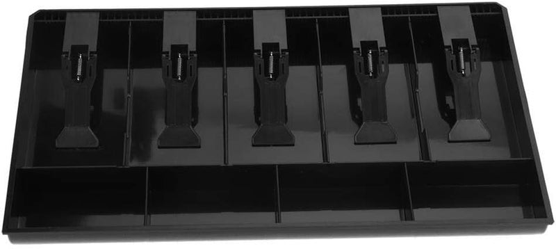 Cash Drawer Tray, Cash Register Drawer Insert Tray, Cash Tray Drawer Register Plastic Money Box 5 Bills & 4Coins Tray Compartments Money Storage Box (Black) - Image 5
