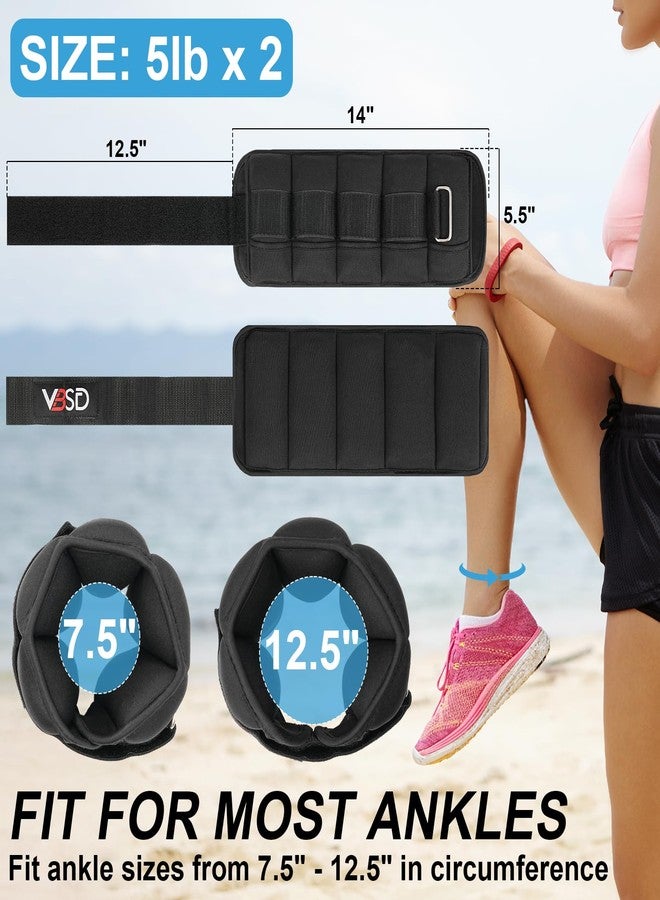 VBSD Adjustable Ankle Weights, 10lb 1 Pair Modularized Leg Weight Straps for Women Men, Weighted Ankle Weights Set for Gym, Yoga, Jogging, Walking, Aerobics, 1-5 lbs Each Ankle, 1 Pair 2-10 lbs - Image 2