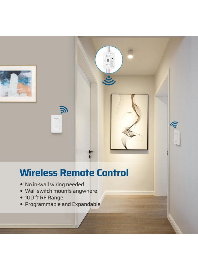 DEWENWILS DEWENWILS Wireless Light Switch and Receiver Kit, No in-Wall Wiring Required,Remote Control Wall Switch Lighting Fixture for Ceiling Lights, Fans, Lamps,100 Ft RF Range, Programmable  - Image 4