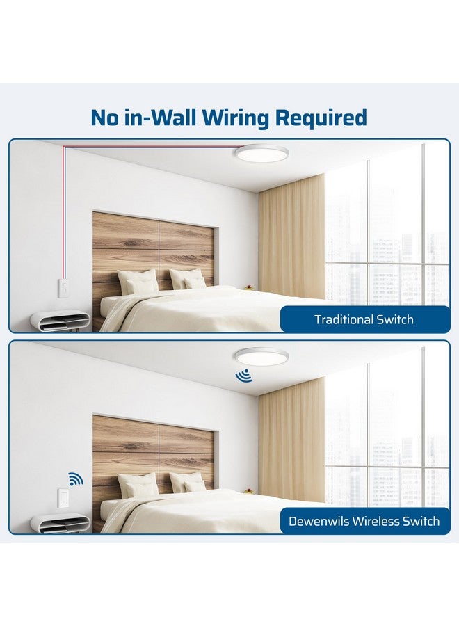 DEWENWILS DEWENWILS Wireless Light Switch and Receiver Kit, No in-Wall Wiring Required,Remote Control Wall Switch Lighting Fixture for Ceiling Lights, Fans, Lamps,100 Ft RF Range, Programmable  - Image 2