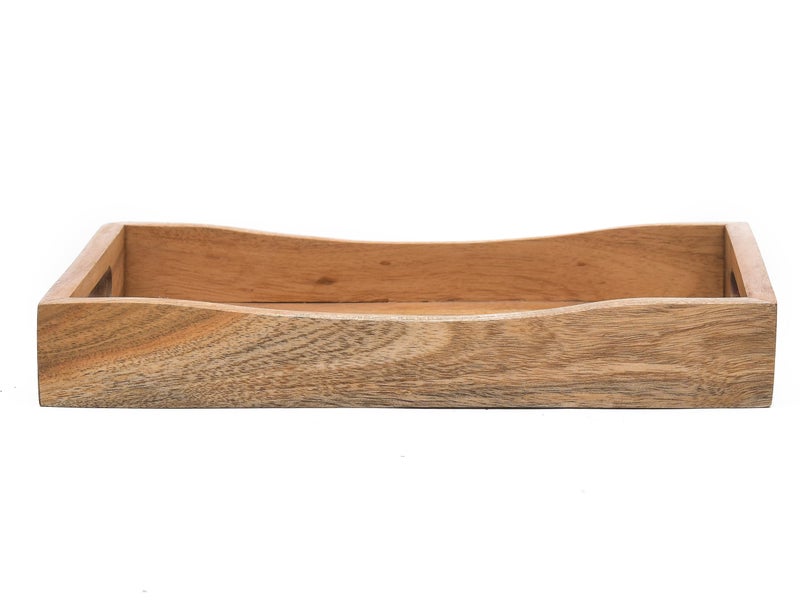 OGGN Natural Acacia Wood Livedge Serving Tray, Handmade Wooden Serving Platters, Solid Tea Tea Breakfast Wood Plate, Trays for Kitchen, Dining Table - (30.48 X 20.32 Cm) - Image 4