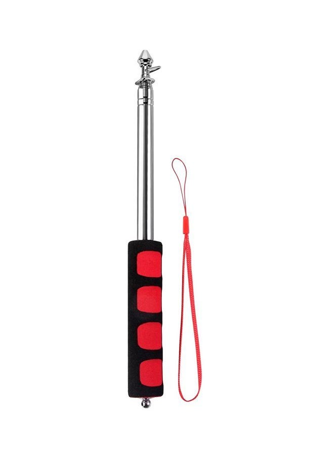 NIBEMINENT Stainless Steel Telescopic Flag Pole With Rubber Handle Red/Silver  - Image 1