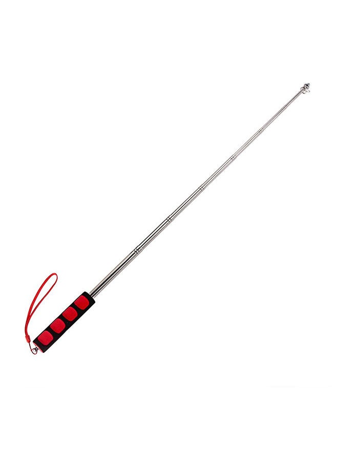 NIBEMINENT Stainless Steel Telescopic Flag Pole With Rubber Handle Red/Silver  - Image 3