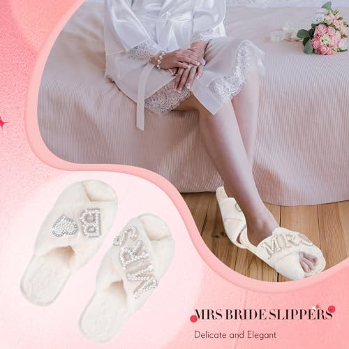 Tarpop Bride Slippers Mrs Slipper for Wedding with Personalized Initial Pearl Design Bridal Gifts(7-8,B) - Image 5
