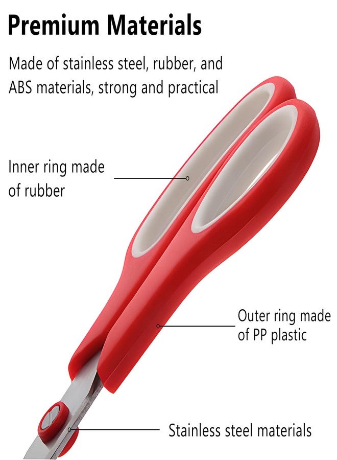 Jaasuee Scissors, Multipurpose Scissors Set 2-Pack, Ultra Sharp Heavy-Duty Shears Comfortable Grip Scissors for Office Desk Accessories, Sewing, Fabric, Home Crafts, School Supplies, Ambidextrous - Image 5