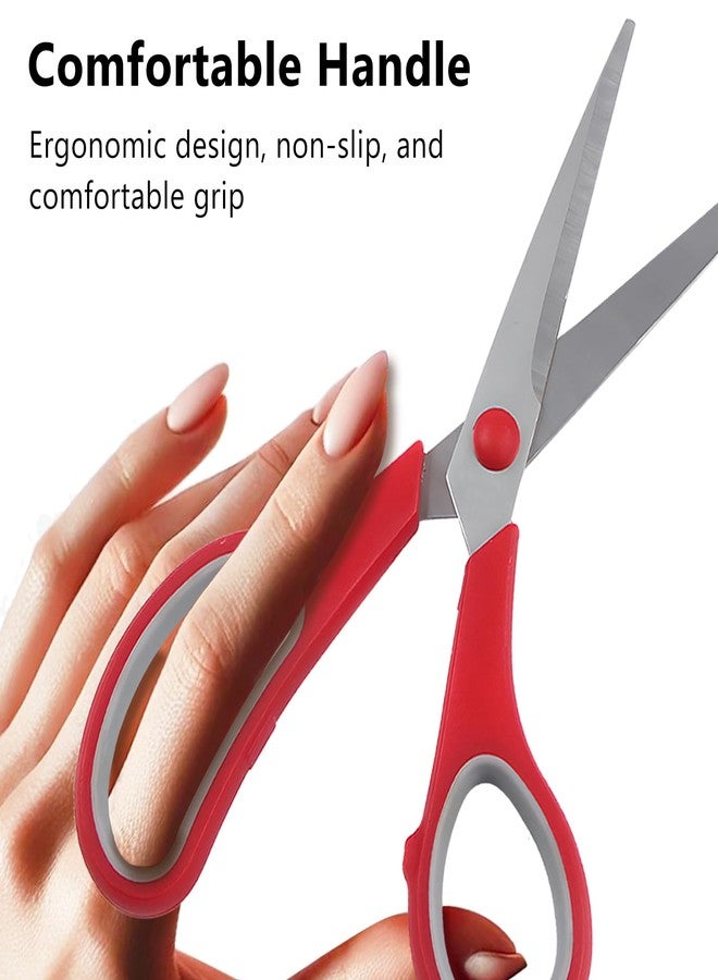 Jaasuee Scissors, Multipurpose Scissors Set 2-Pack, Ultra Sharp Heavy-Duty Shears Comfortable Grip Scissors for Office Desk Accessories, Sewing, Fabric, Home Crafts, School Supplies, Ambidextrous - Image 3