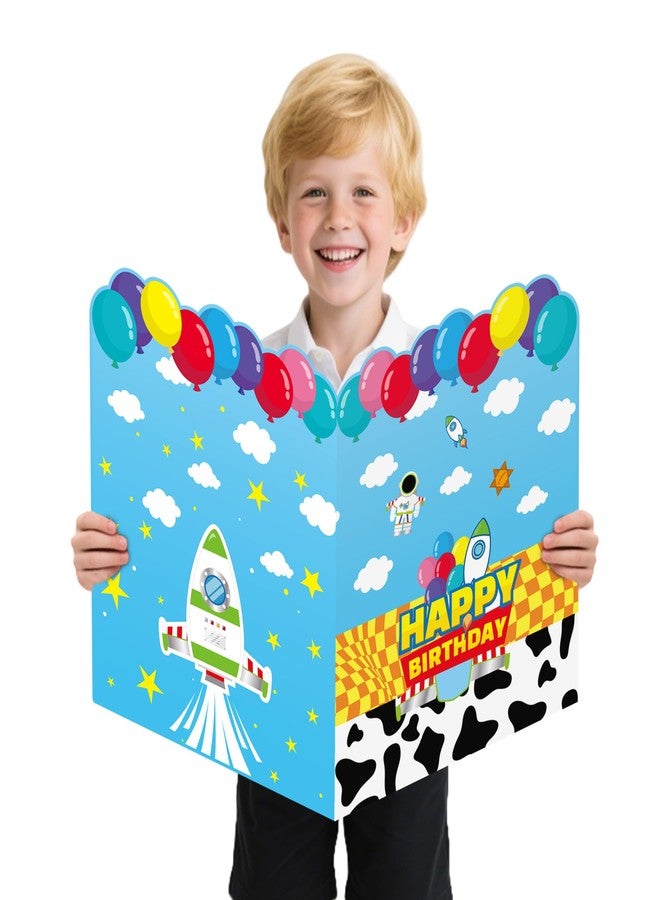 CHENRINDECO Cartoon Story Giant Birthday Card Giant Guest Book, 13.7 x 21.6 Inches Giant Large Birthday Card, Suitable for Cartoon Party Supplies, Including Envelope (White) - Image 1