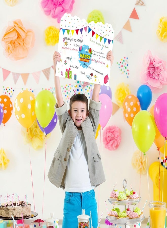 CHENRINDECO Cartoon Story Giant Birthday Card Giant Guest Book, 13.7 x 21.6 Inches Giant Large Birthday Card, Suitable for Cartoon Party Supplies, Including Envelope (White) - Image 4