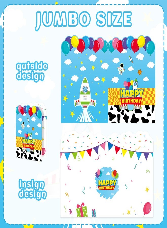 CHENRINDECO Cartoon Story Giant Birthday Card Giant Guest Book, 13.7 x 21.6 Inches Giant Large Birthday Card, Suitable for Cartoon Party Supplies, Including Envelope (White) - Image 3