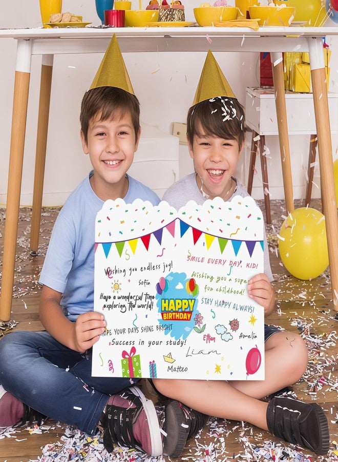CHENRINDECO Cartoon Story Giant Birthday Card Giant Guest Book, 13.7 x 21.6 Inches Giant Large Birthday Card, Suitable for Cartoon Party Supplies, Including Envelope (White) - Image 2