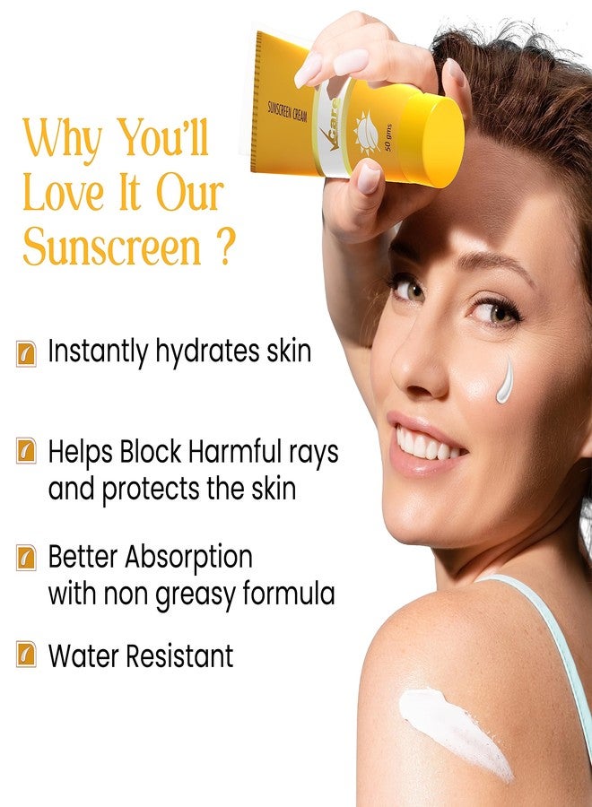 VCare Sunscreen SPF 30 Matte Cream 50g for Women & Men For All Skin Types (Pack of 1) - Image 2