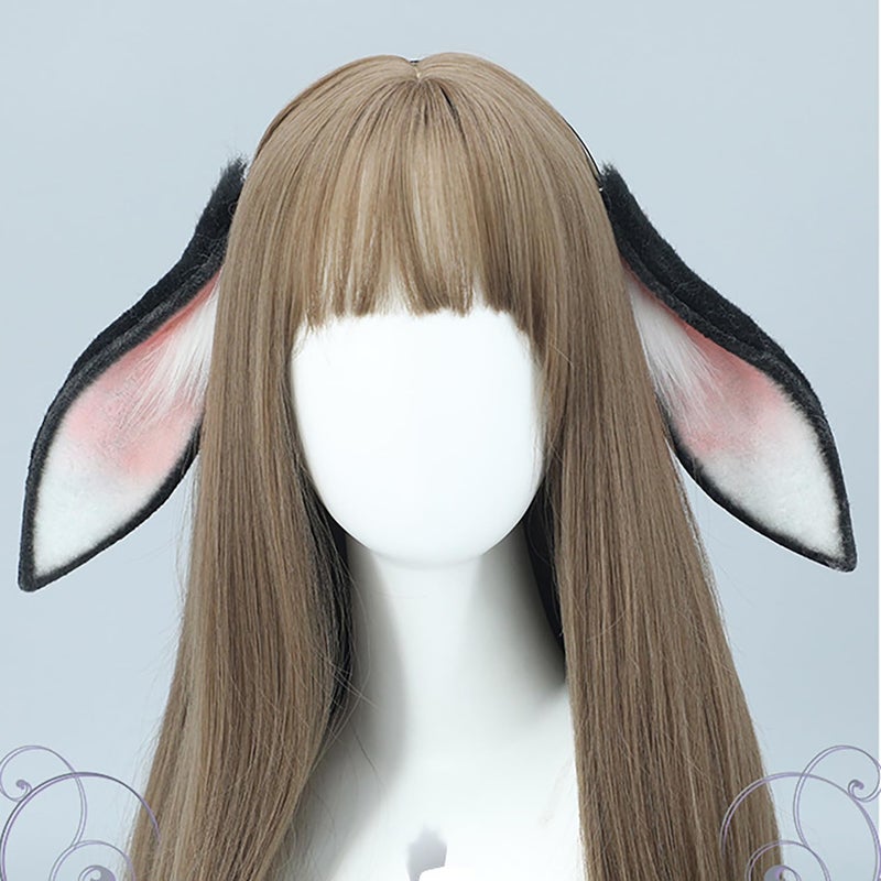 Faylay Women Cosplay Bunny Ears Rabbit Headband Animal Ears Furry Bunny Ears Party Accessories (MHTCET-2Black) - Image 4