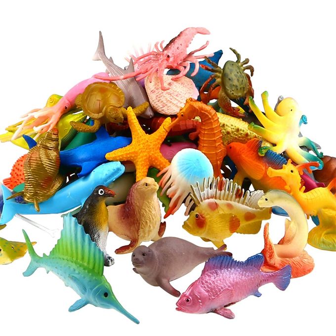 Funcorn Toys Ocean Sea Animal, 52 Pack Assorted Mini Vinyl Plastic Animal Toy Set, Realistic Under The Sea Life Figure Bath Toy For Child Educational Party Cake Cupcake Topper,Valentines Day Gift - Image 4